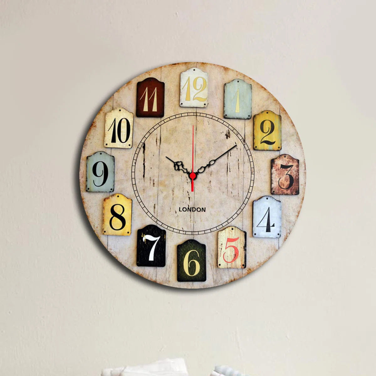 Personalized Wood Wall Clock – Custom Name & Date Clock, Unique Wooden Wall Decor, Handmade Rustic Modern Home Gift