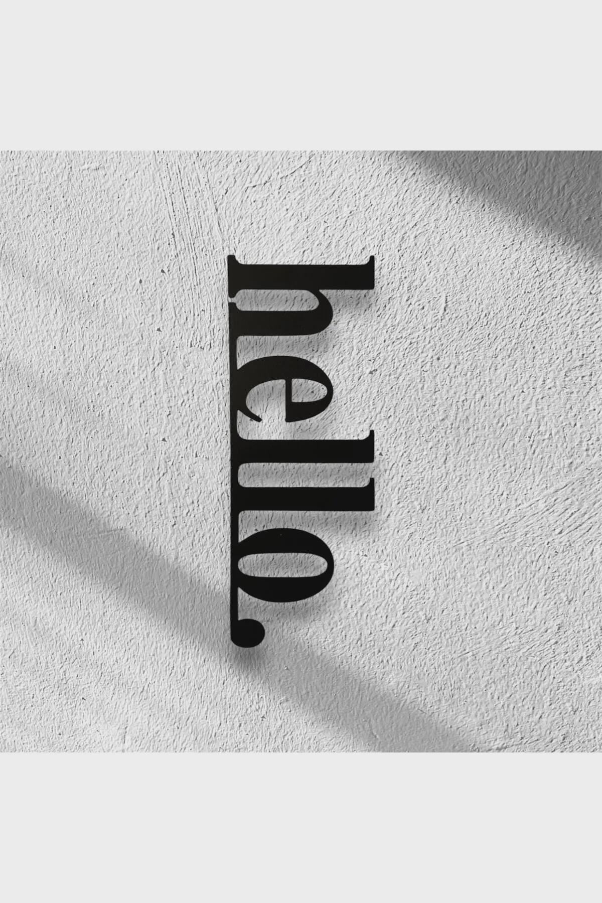 Hello Black MDF Wall Sign, Wooden Word Cutout Wall Decor, Rustic Farmhouse Entryway Hello Sign, Modern Home Wall Hanging Art