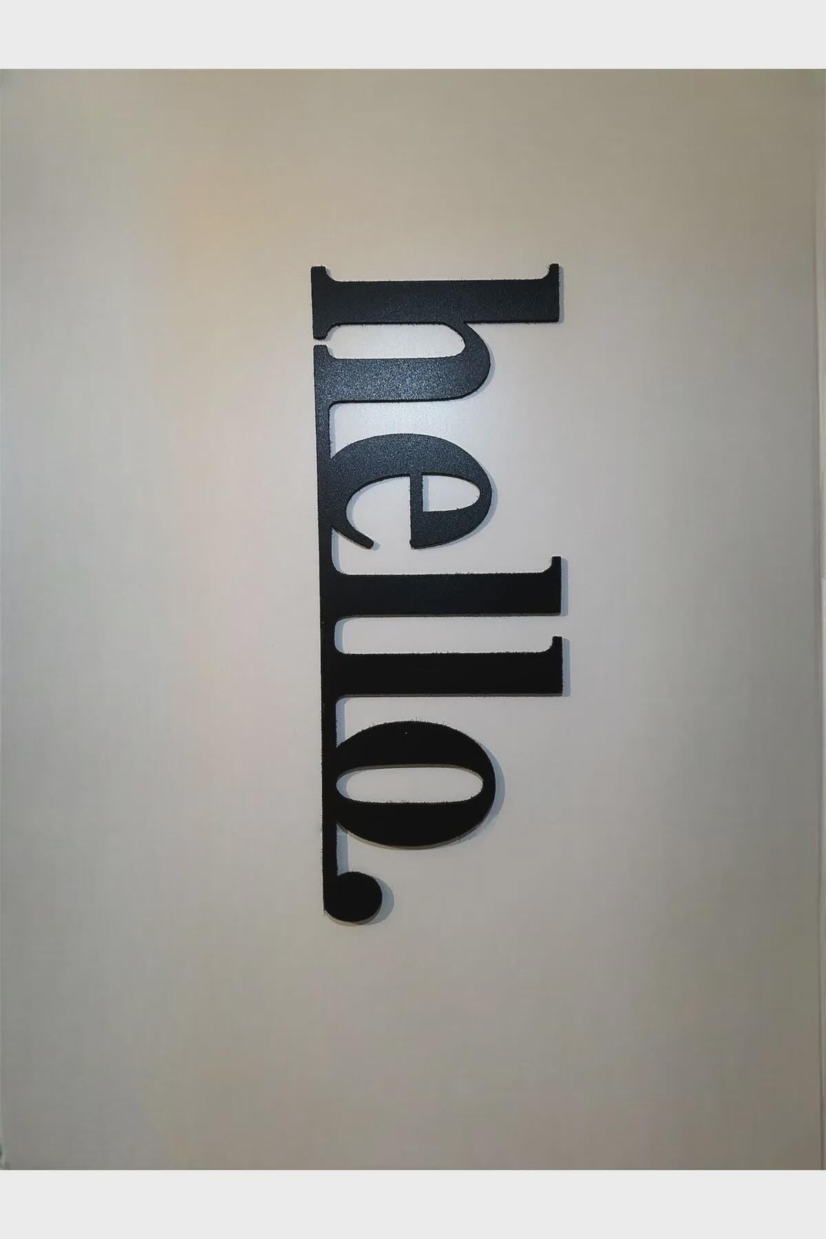 Hello Black MDF Wall Sign, Wooden Word Cutout Wall Decor, Rustic Farmhouse Entryway Hello Sign, Modern Home Wall Hanging Art