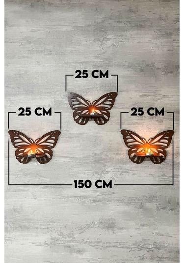 Butterfly Wall Shelf Set of 3, Wooden Floating Display, Boho Nursery Decor, Kids Room Storage, Montessori Playroom Art, Baby Girl Gift