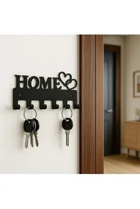 Wall Mounted Metal Key Holder for Entryway, Rustic Key Rack with Hooks, Decorative Metal Key Hanger for Home, Key Organizer Wall Art