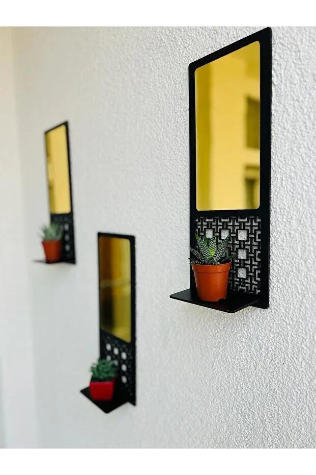 Rustic Wooden Wall Hanging Shelf Set with Candle Holder, Boho Wall Decor, Triple Wood Wall Art, Farmhouse Shelf for Home Interior