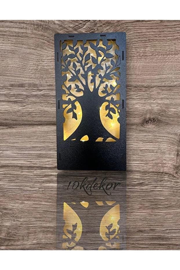 Black Wooden Birdcage Wall Art with LED Fairy Lights, Rustic Wall Hanging Decor, 3 Piece Lighted Wooden Wall Panel Set for Home