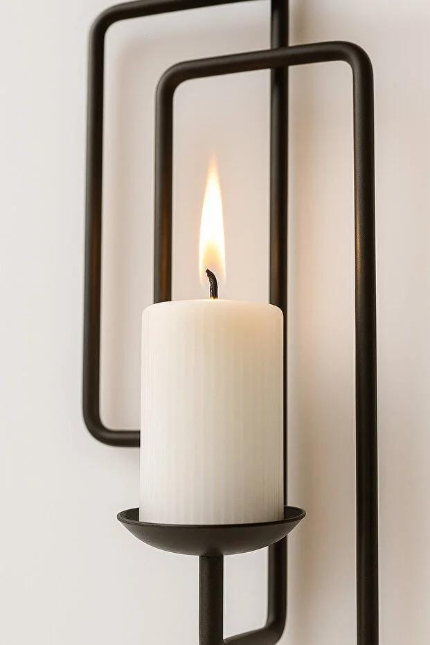Geometric Metal Wall Candle Holder Modern Wall Sconce Decor Minimalist Candle Holder Loft Style Industrial Home Wall Decoration