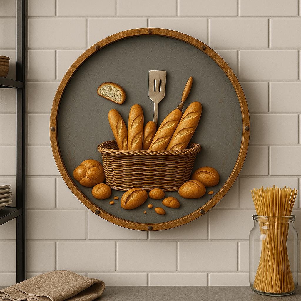 Rustic Kitchen Wall Clock Decor – Silent Round Wooden Wall Clock with Shelf, Modern MDF Wall Mounted Kitchen Timepiece, Quartz Clock