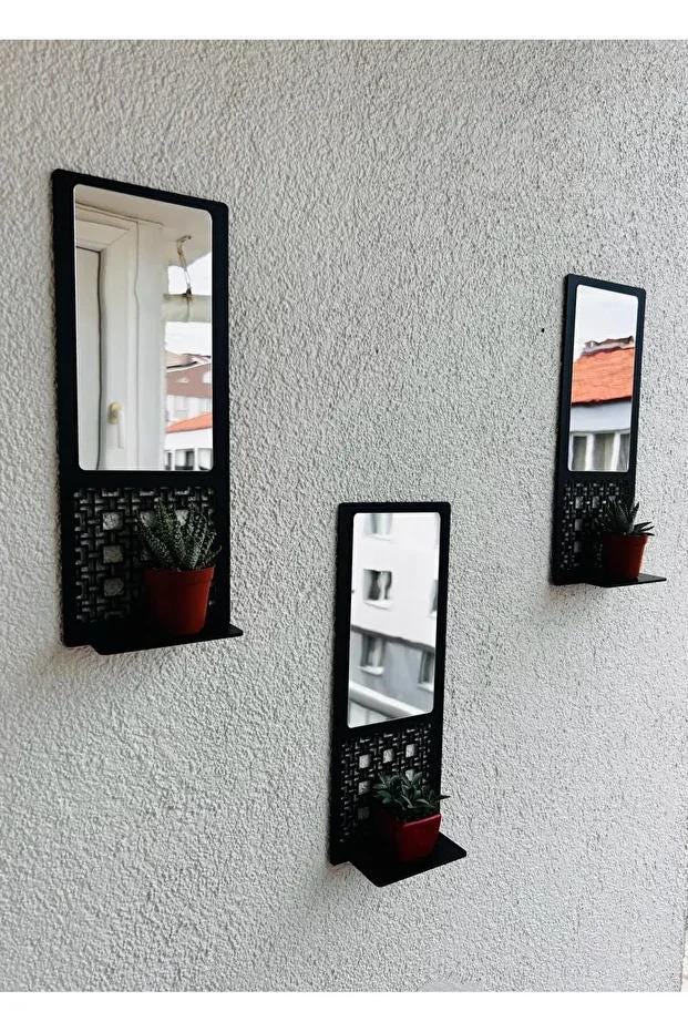 Rustic Wooden Wall Hanging Shelf Set with Candle Holder, Boho Wall Decor, Triple Wood Wall Art, Farmhouse Shelf for Home Interior