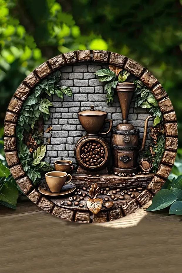 Rustic Coffee Bar Wall Decor 3D Wood Sign for Kitchen Coffee Nook MDF Wall Art Farmhouse Coffee Station Rustic Wall Hanging