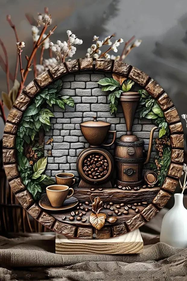 Rustic Coffee Bar Wall Decor 3D Wood Sign for Kitchen Coffee Nook MDF Wall Art Farmhouse Coffee Station Rustic Wall Hanging