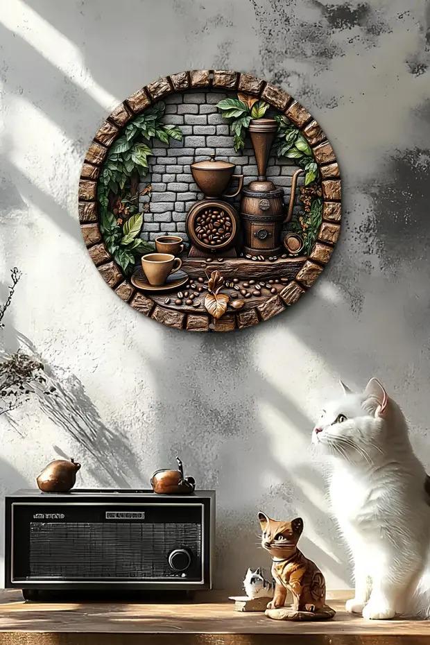 Rustic Coffee Bar Wall Decor 3D Wood Sign for Kitchen Coffee Nook MDF Wall Art Farmhouse Coffee Station Rustic Wall Hanging