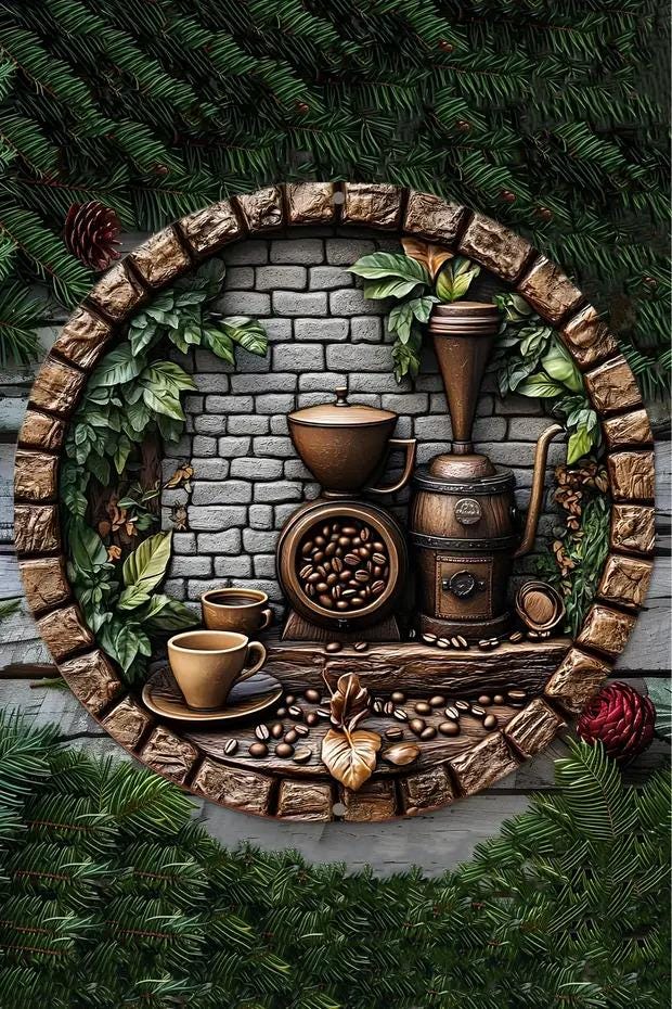 Rustic Coffee Bar Wall Decor 3D Wood Sign for Kitchen Coffee Nook MDF Wall Art Farmhouse Coffee Station Rustic Wall Hanging