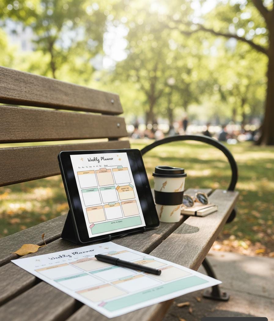 Weekly Planner Printable PDF, Undated Digital Insert for Goodnotes, Simple To Do List Template