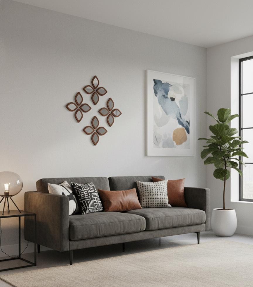 Teardrop Mirror Wall Decor Set of 16, Boho Acrylic Wall Mirrors, Modern Wall Art 9x13 cm