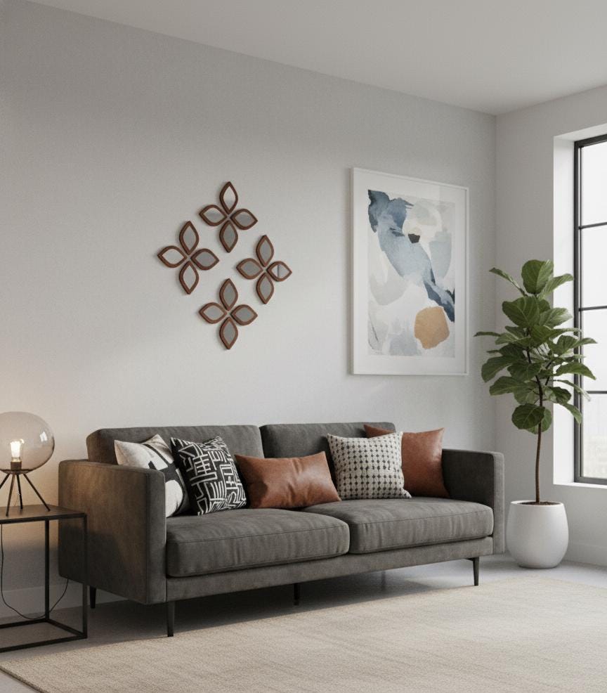 Teardrop Mirror Wall Decor Set of 16, Boho Acrylic Wall Mirrors, Modern Wall Art 9x13 cm