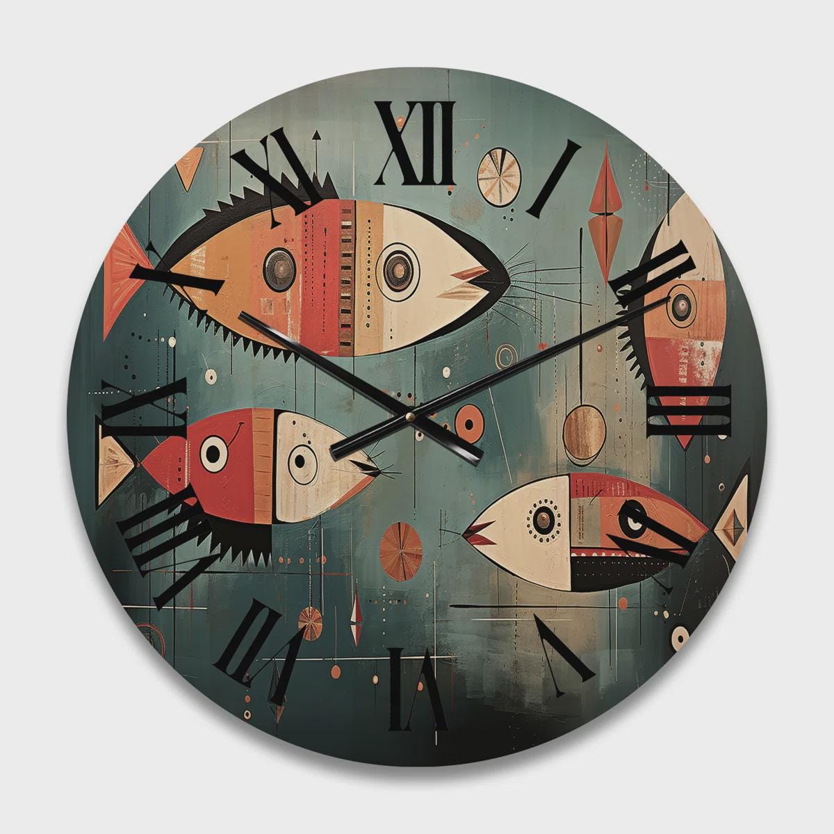 Rustic Modern Wooden Look Wall Clock – Silent MDF Wall Clock for Living Room, Kitchen, Bedroom Decor