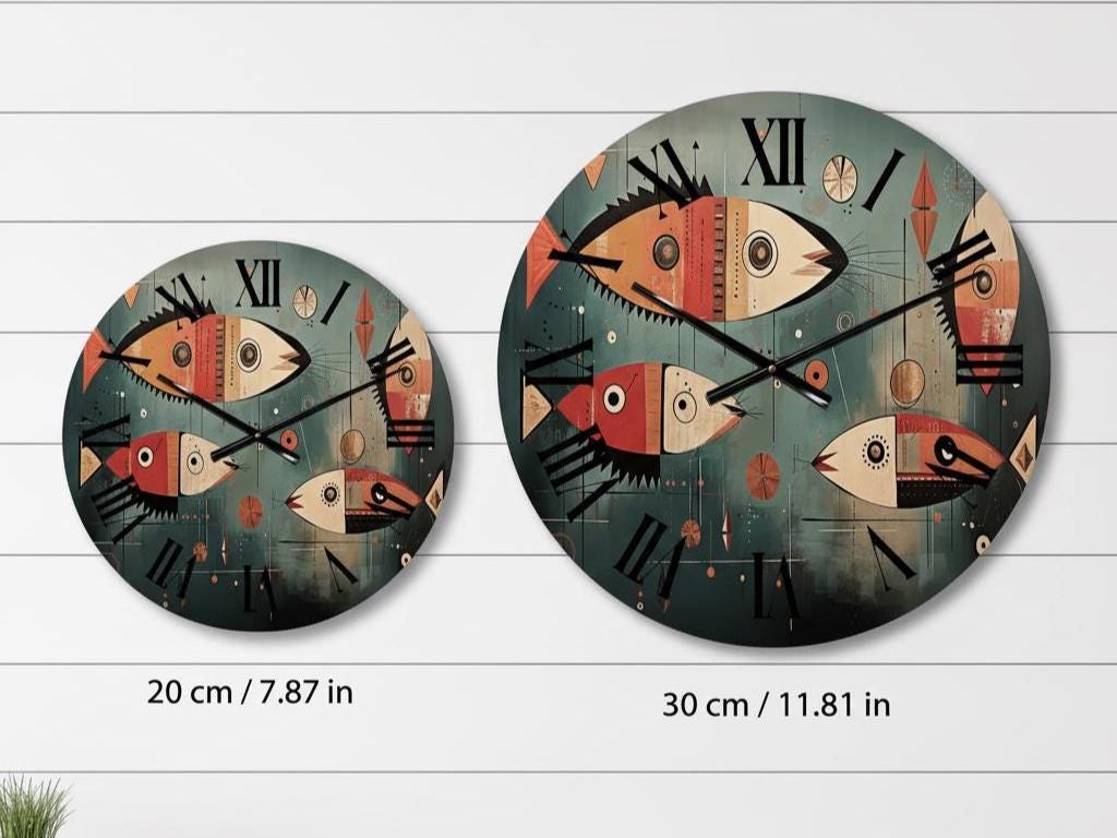 Rustic Modern Wooden Look Wall Clock – Silent MDF Wall Clock for Living Room, Kitchen, Bedroom Decor