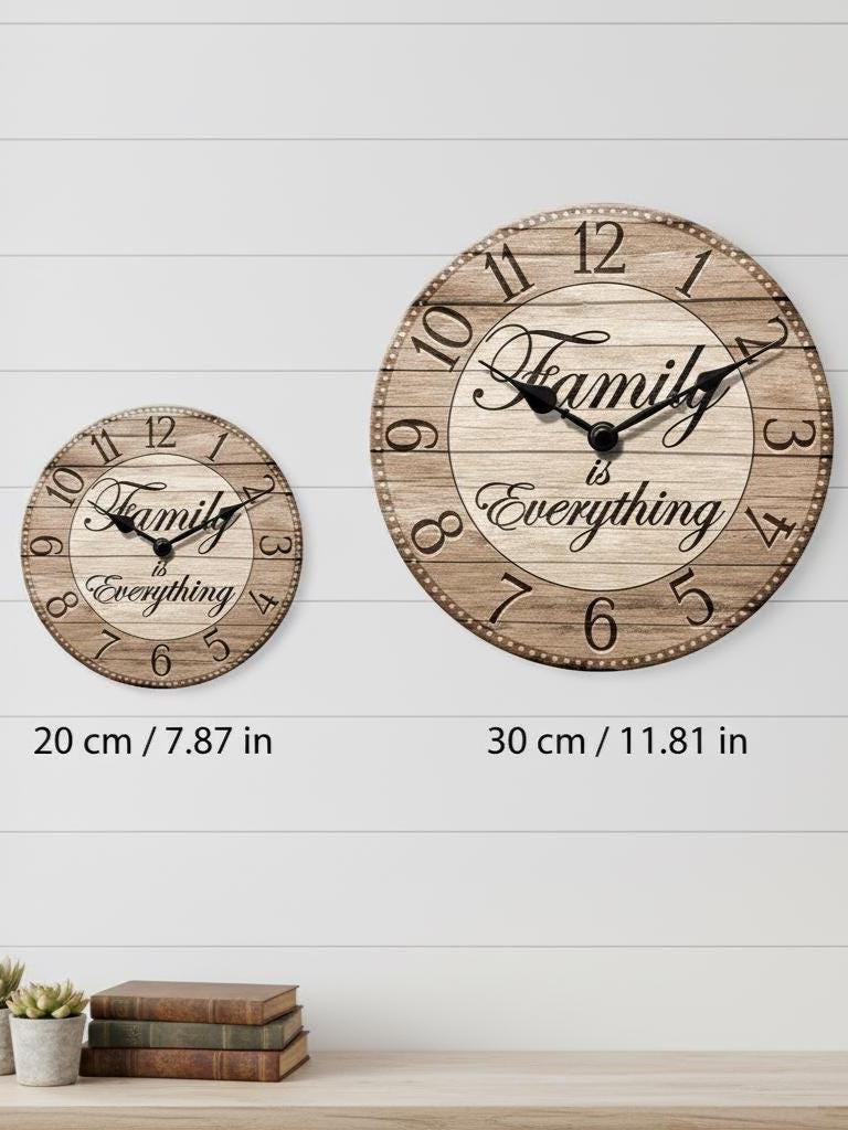 Personalized Wood Wall Clock, Custom Name Farmhouse Clock, Rustic MDF Wall Art, Family Quote Home Decor, Gift for Couples & Housewarming