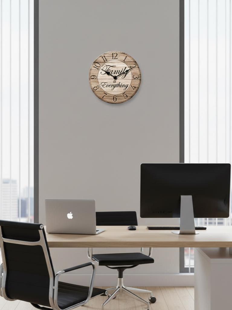 Personalized Wood Wall Clock, Custom Name Farmhouse Clock, Rustic MDF Wall Art, Family Quote Home Decor, Gift for Couples & Housewarming