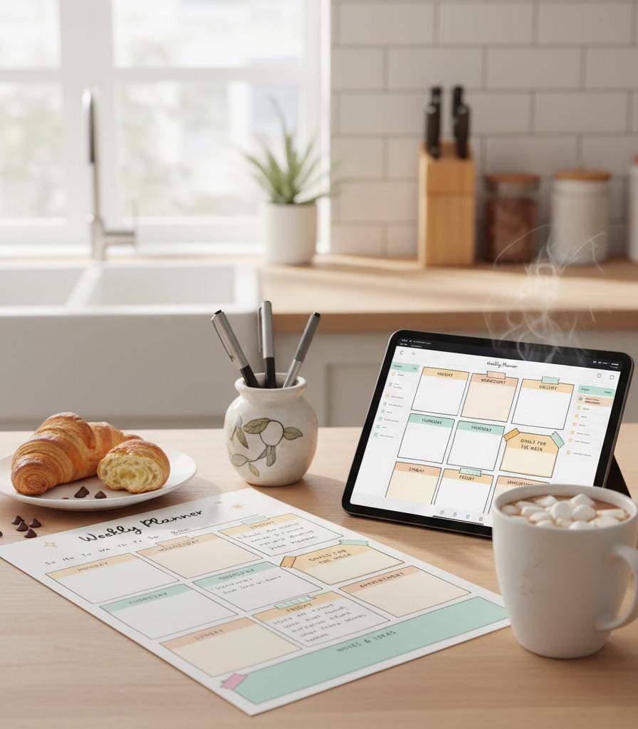 Weekly Planner Printable PDF, Undated Digital Insert for Goodnotes, Simple To Do List Template