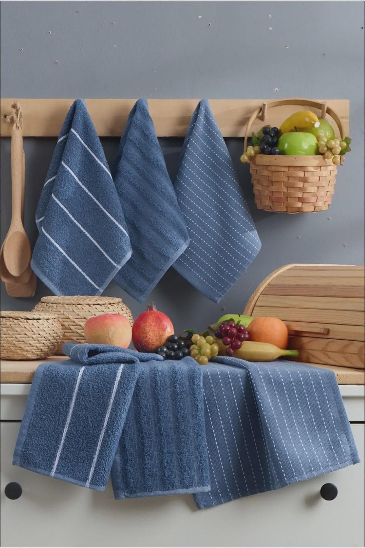 6-Pack Sophia Kitchen Towels 30x50 – Soft Cotton Dish Towels, Absorbent Hand Towels for Kitchen, Daily Use Cleaning & Drying Set
