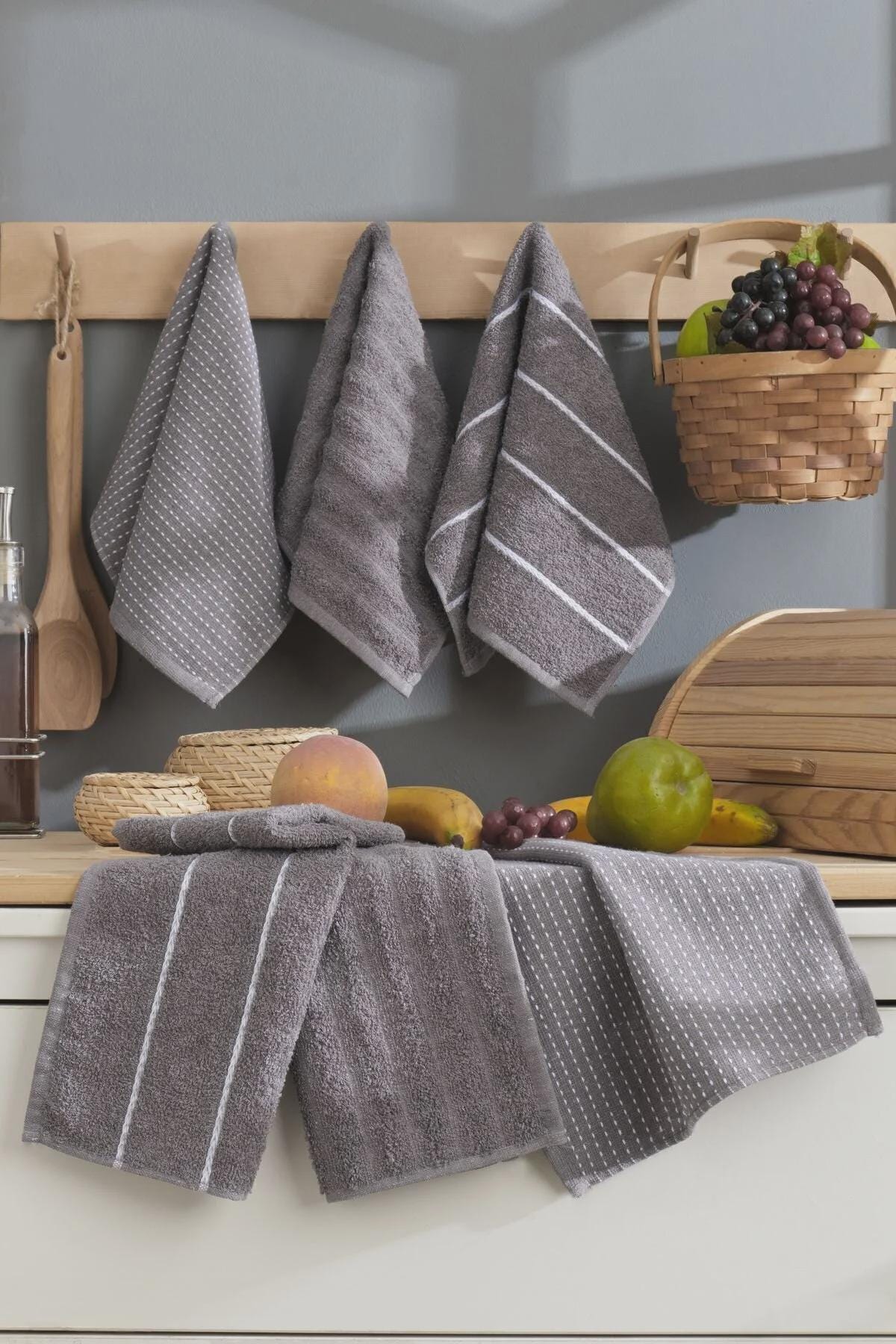 6-Pack Sophia Kitchen Towels 30x50 – Soft Cotton Dish Towels, Absorbent Hand Towels for Kitchen, Daily Use Cleaning & Drying Set