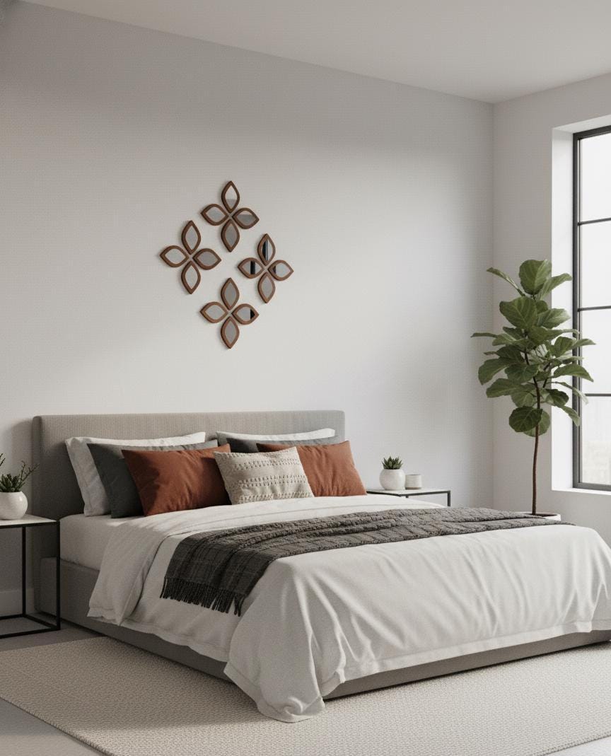 Teardrop Mirror Wall Decor Set of 16, Boho Acrylic Wall Mirrors, Modern Wall Art 9x13 cm