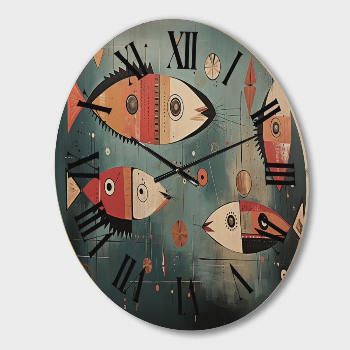 Rustic Modern Wooden Look Wall Clock – Silent MDF Wall Clock for Living Room, Kitchen, Bedroom Decor