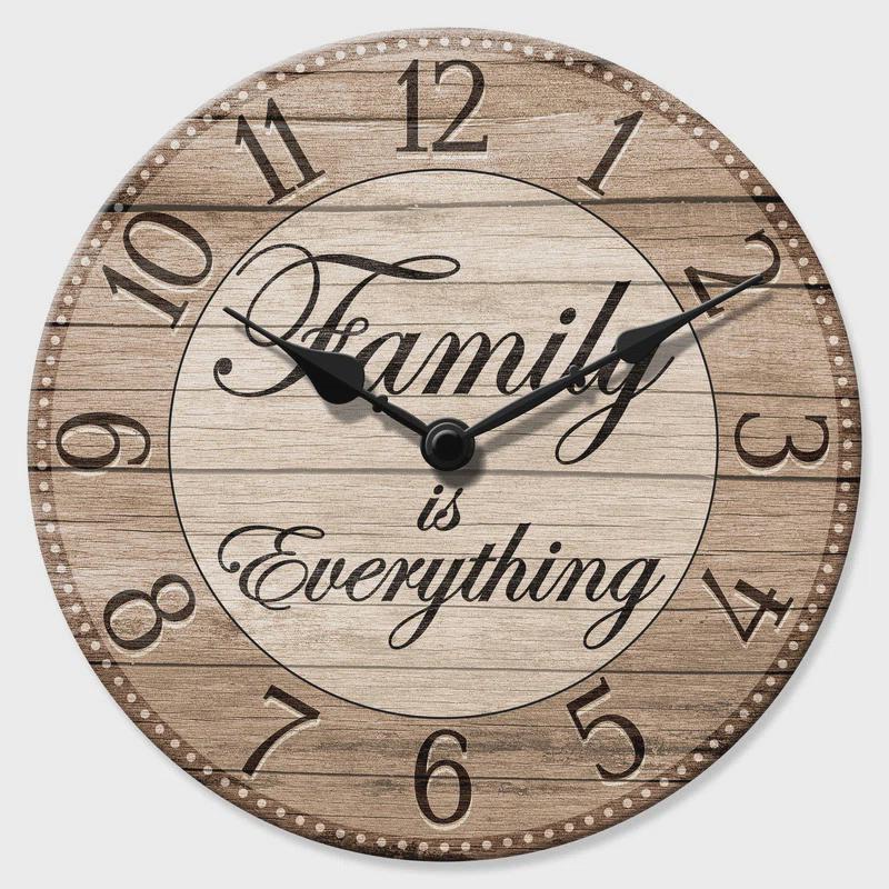 Personalized Wood Wall Clock, Custom Name Farmhouse Clock, Rustic MDF Wall Art, Family Quote Home Decor, Gift for Couples & Housewarming