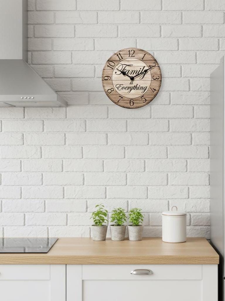 Personalized Wood Wall Clock, Custom Name Farmhouse Clock, Rustic MDF Wall Art, Family Quote Home Decor, Gift for Couples & Housewarming
