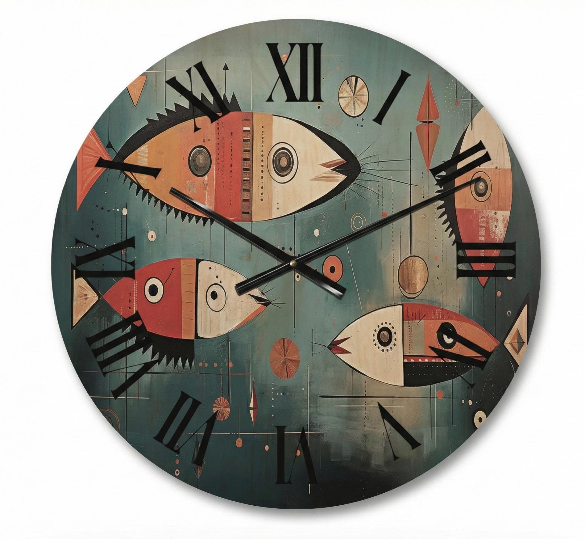 Rustic Modern Wooden Look Wall Clock – Silent MDF Wall Clock for Living Room, Kitchen, Bedroom Decor