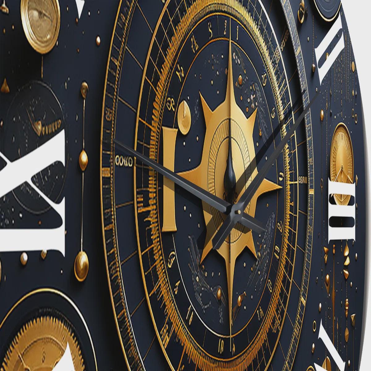 Rustic Wall Clock Decor - Wooden Wall Clock with Shelf, Modern MDF Wall - Western Home Decor Housewarming Gift