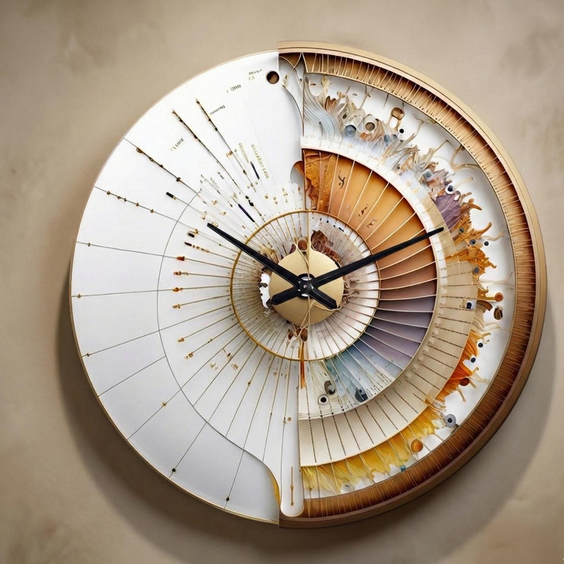 Unique Printed Wall Clock, Modern MDF Wall Art Clock, Decorative Silent Quartz Clock, Custom Printed Home Decor Gift