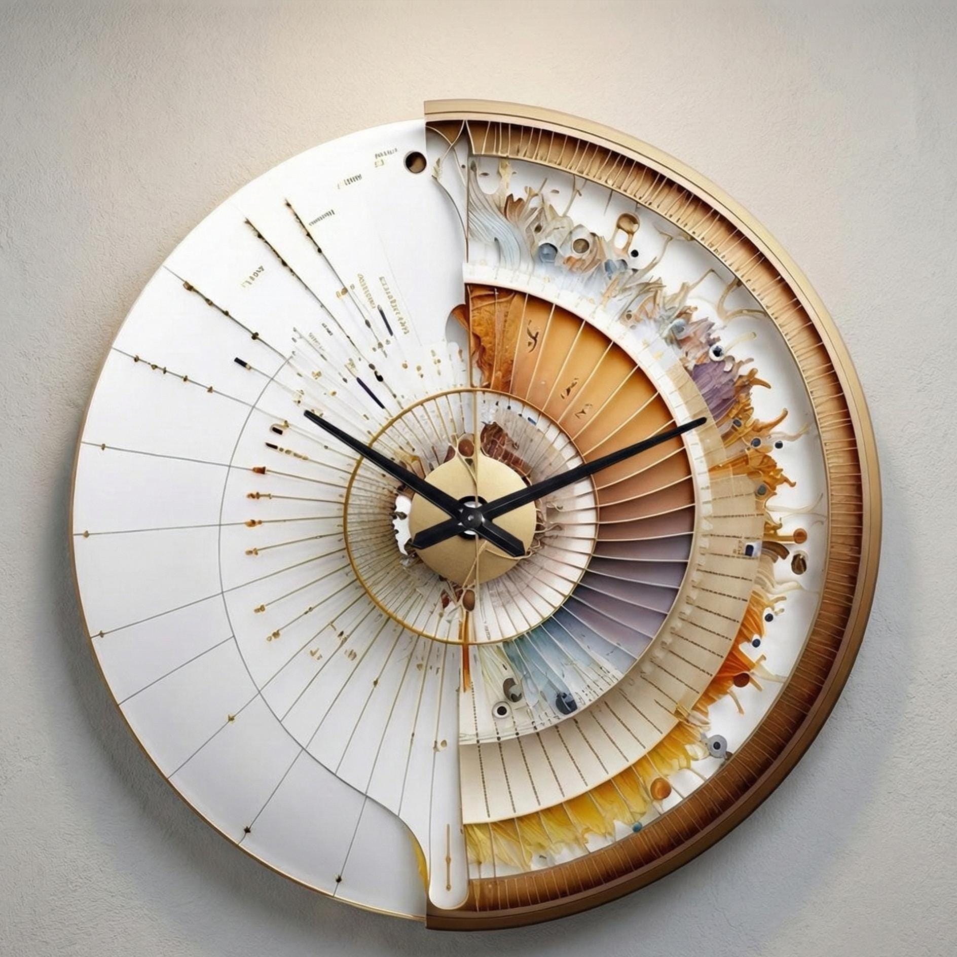 Unique Printed Wall Clock, Modern MDF Wall Art Clock, Decorative Silent Quartz Clock, Custom Printed Home Decor Gift