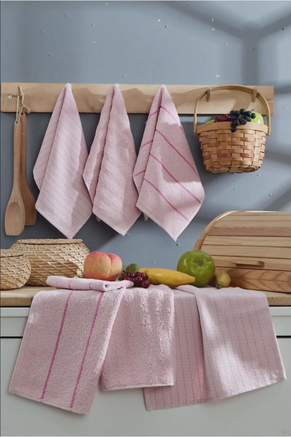 6-Pack Sophia Kitchen Towels 30x50 – Soft Cotton Dish Towels, Absorbent Hand Towels for Kitchen, Daily Use Cleaning & Drying Set