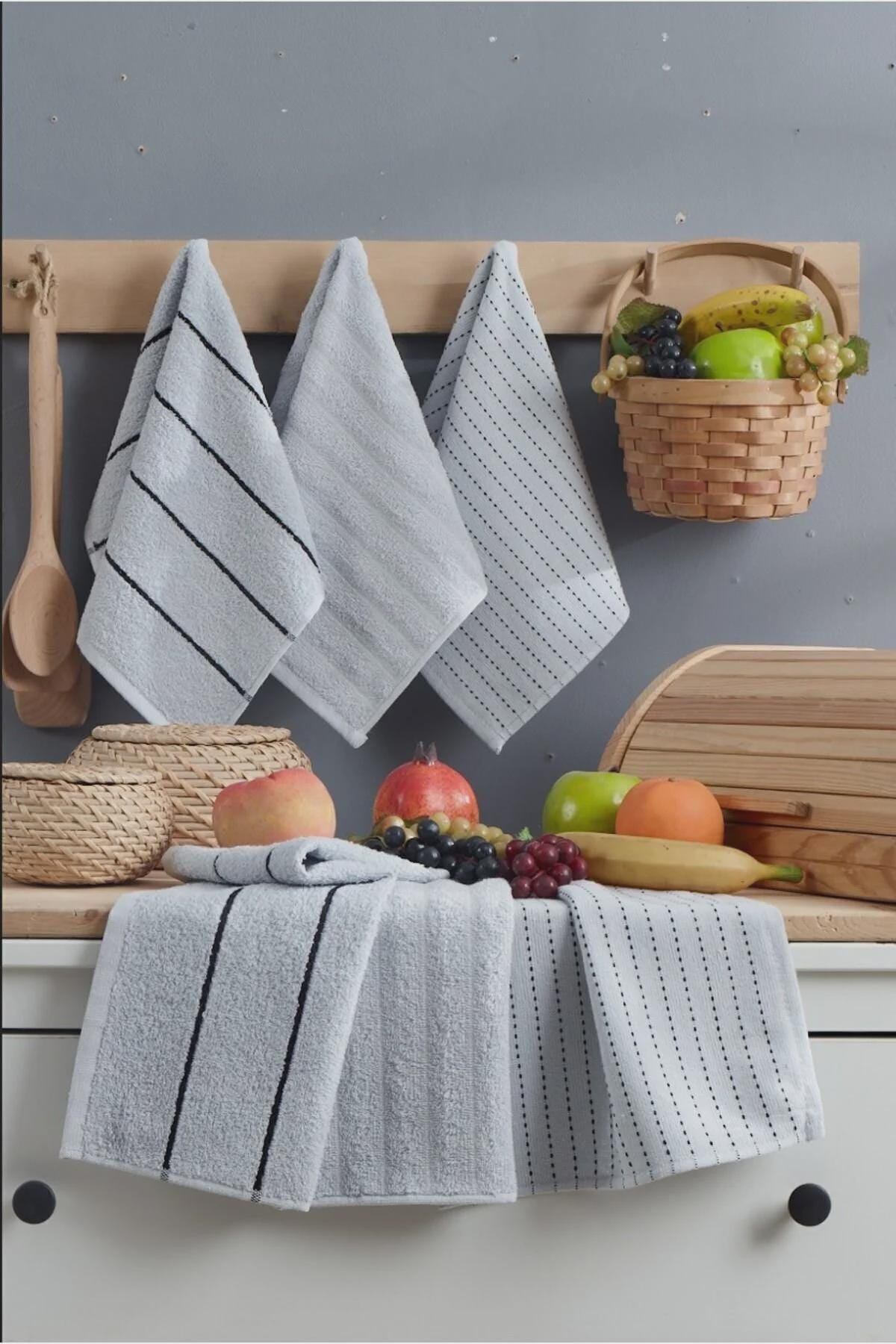 6-Pack Sophia Kitchen Towels 30x50 – Soft Cotton Dish Towels, Absorbent Hand Towels for Kitchen, Daily Use Cleaning & Drying Set