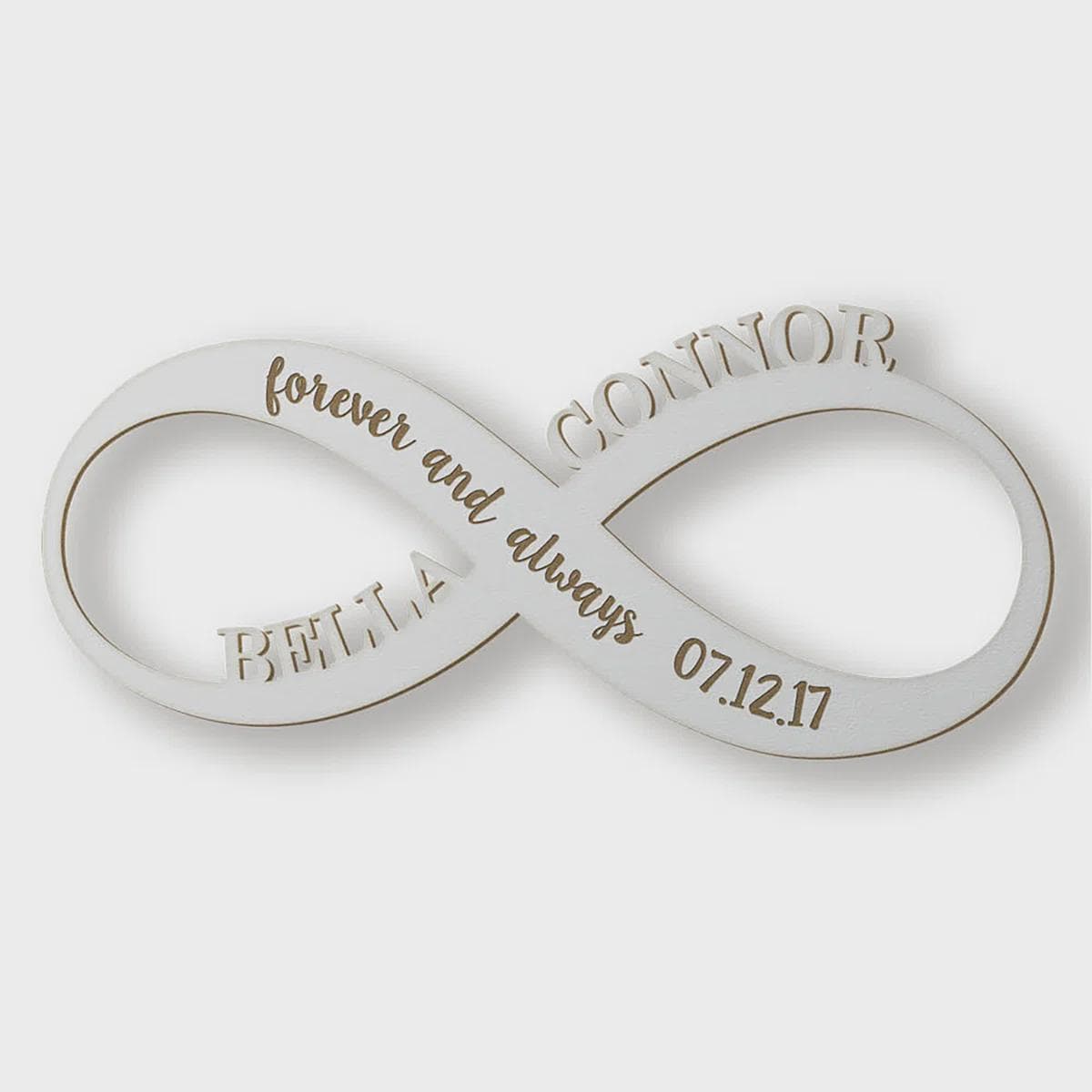 Personalized Infinity Name Sign – Forever and Always Decor, Custom Names & Date Wooden Infinity Symbol, Wedding Anniversary Gift